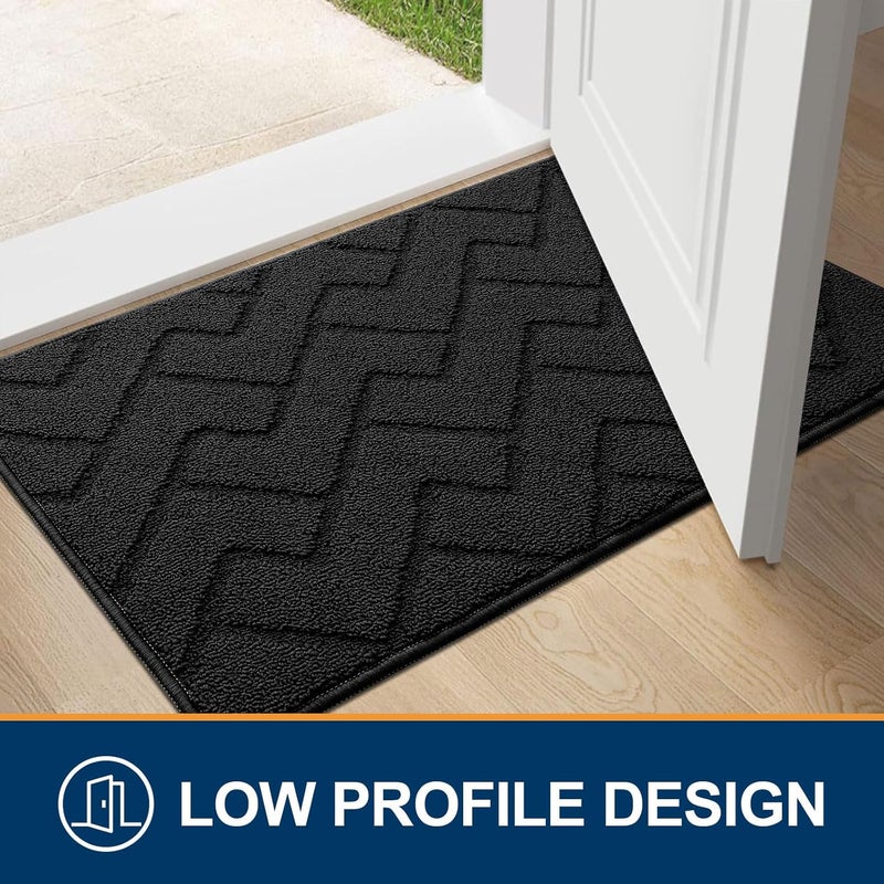 OLANLY Indoor Door Mat, 32x20, Dirt Resistant and Absorbent, Sturdy Non-Slip Rubber Backing, Easy to Clean, Washable Low-Profile Doormat for Entryway, Black - Image 5